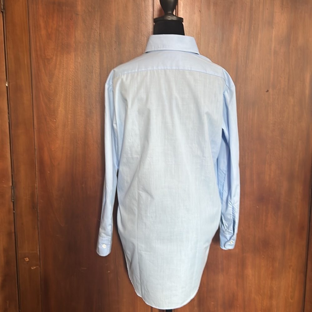 Vintage Light Blue Embroidered Dagger Collar Shirt M - Picture 3 of 7